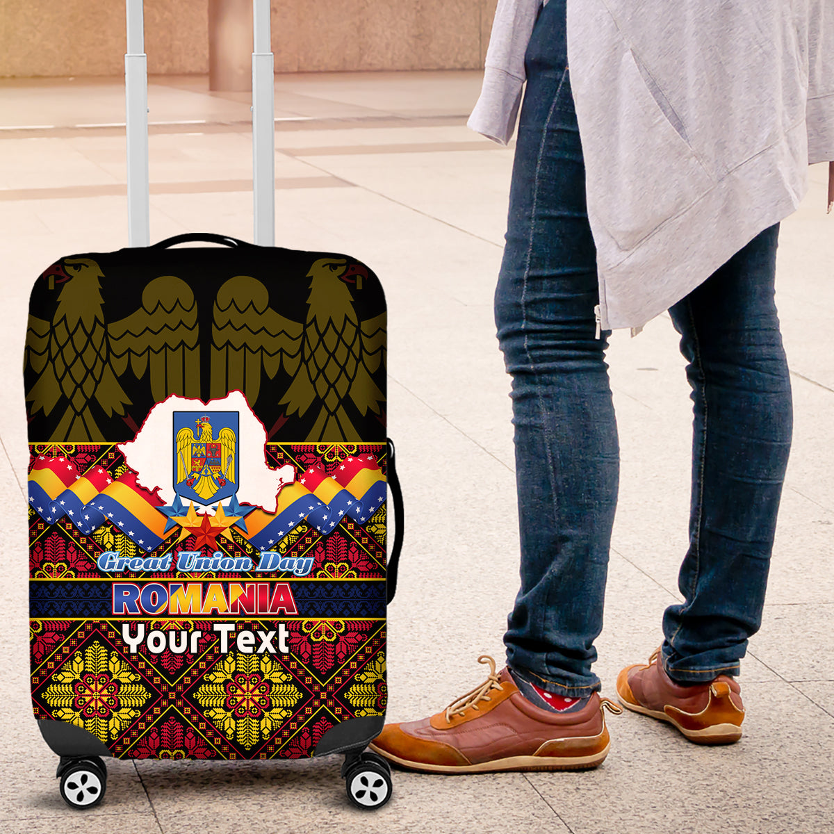 personalised-romania-great-union-day-luggage-cover-ziua-marii-uniri-105th-anniversary