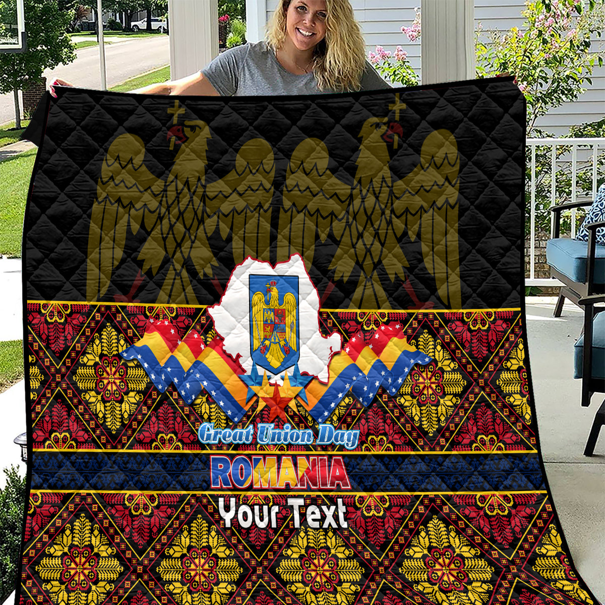 Personalised Romania Great Union Day Quilt Ziua Marii Uniri 105th Anniversary - Wonder Print Shop
