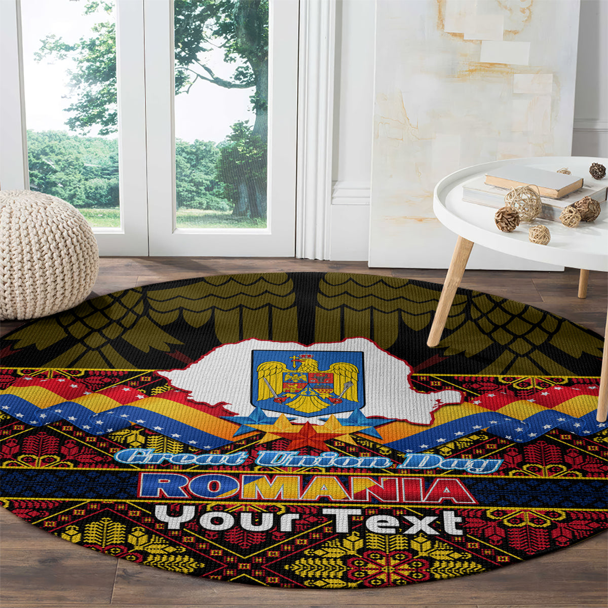 personalised-romania-great-union-day-round-carpet-ziua-marii-uniri-105th-anniversary