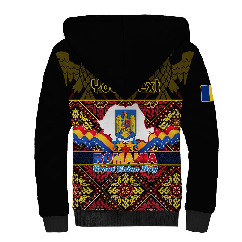 Personalised Romania Great Union Day Sherpa Hoodie Ziua Marii Uniri 105th Anniversary - Wonder Print Shop