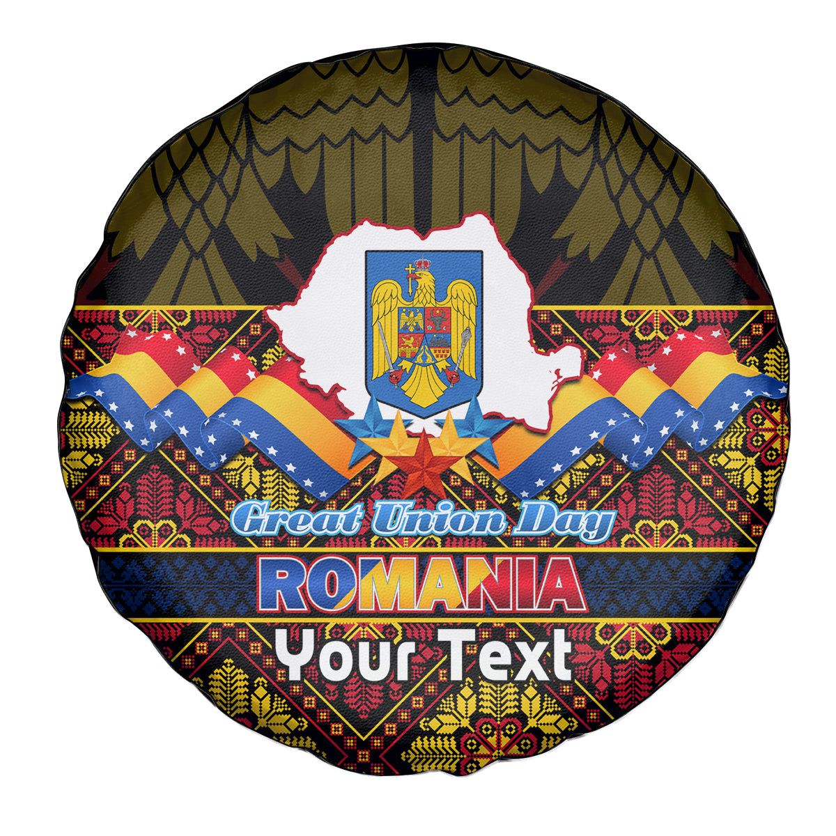Personalised Romania Great Union Day Spare Tire Cover Ziua Marii Uniri 105th Anniversary - Wonder Print Shop