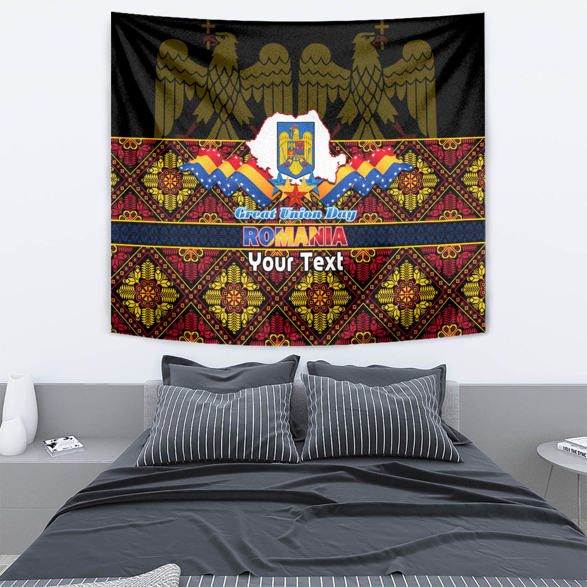 Personalised Romania Great Union Day Tapestry Ziua Marii Uniri 105th Anniversary - Wonder Print Shop