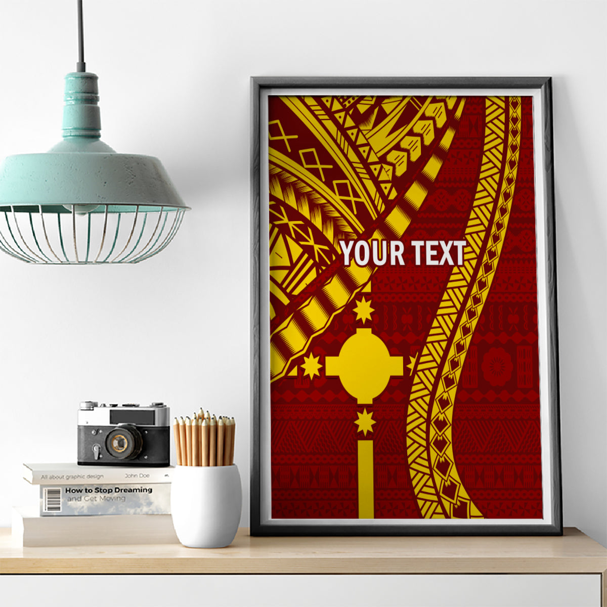 Personalised Fiji Rotuma Canvas Wall Art Fijian Tapa Pattern - Wonder Print Shop