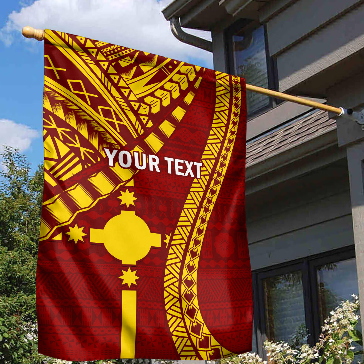 Personalised Fiji Rotuma Garden Flag Fijian Tapa Pattern - Wonder Print Shop