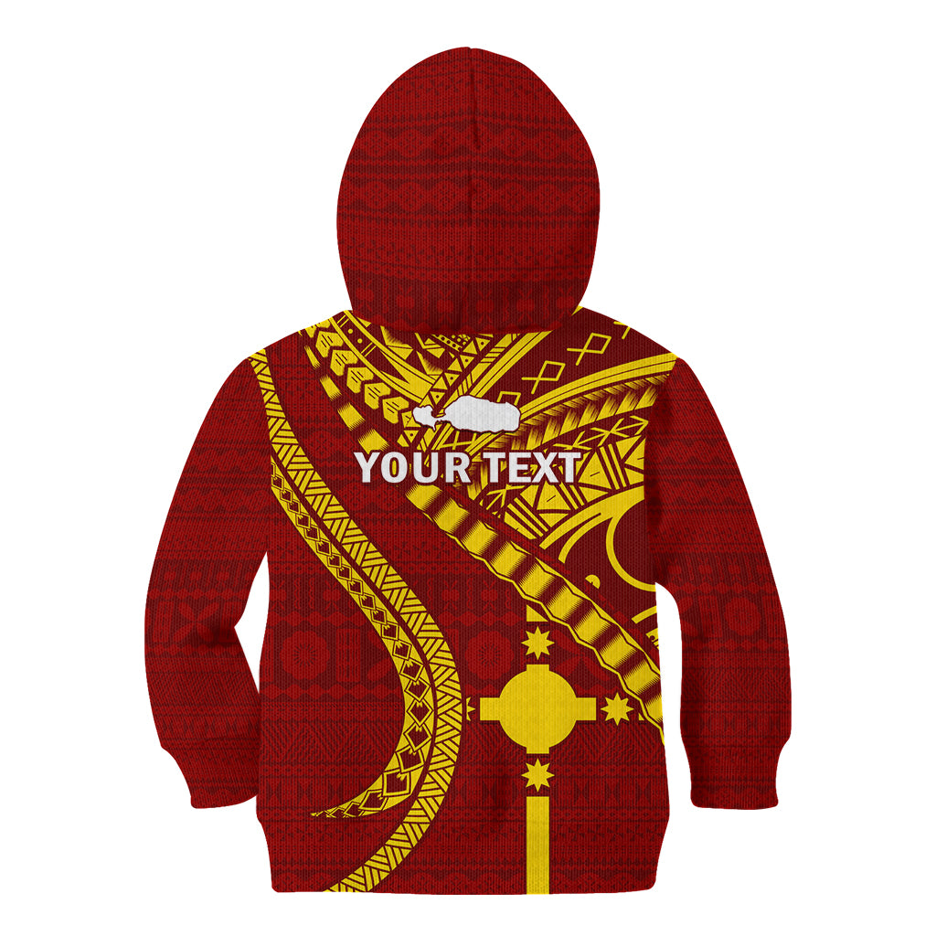 Personalised Fiji Rotuma Kid Hoodie Fijian Tapa Pattern - Wonder Print Shop