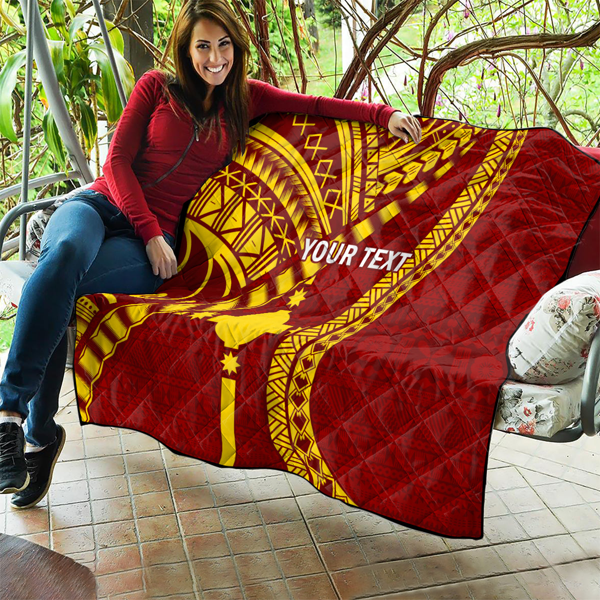 Personalised Fiji Rotuma Quilt Fijian Tapa Pattern - Wonder Print Shop