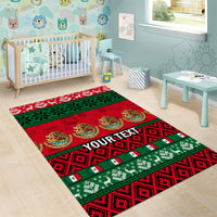 Personalised Mexico Christmas Area Rug Feliz Navidad Mexican Pattern - Wonder Print Shop