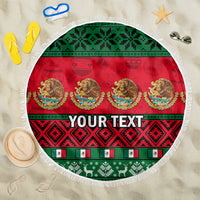Personalised Mexico Christmas Beach Blanket Feliz Navidad Mexican Pattern - Wonder Print Shop