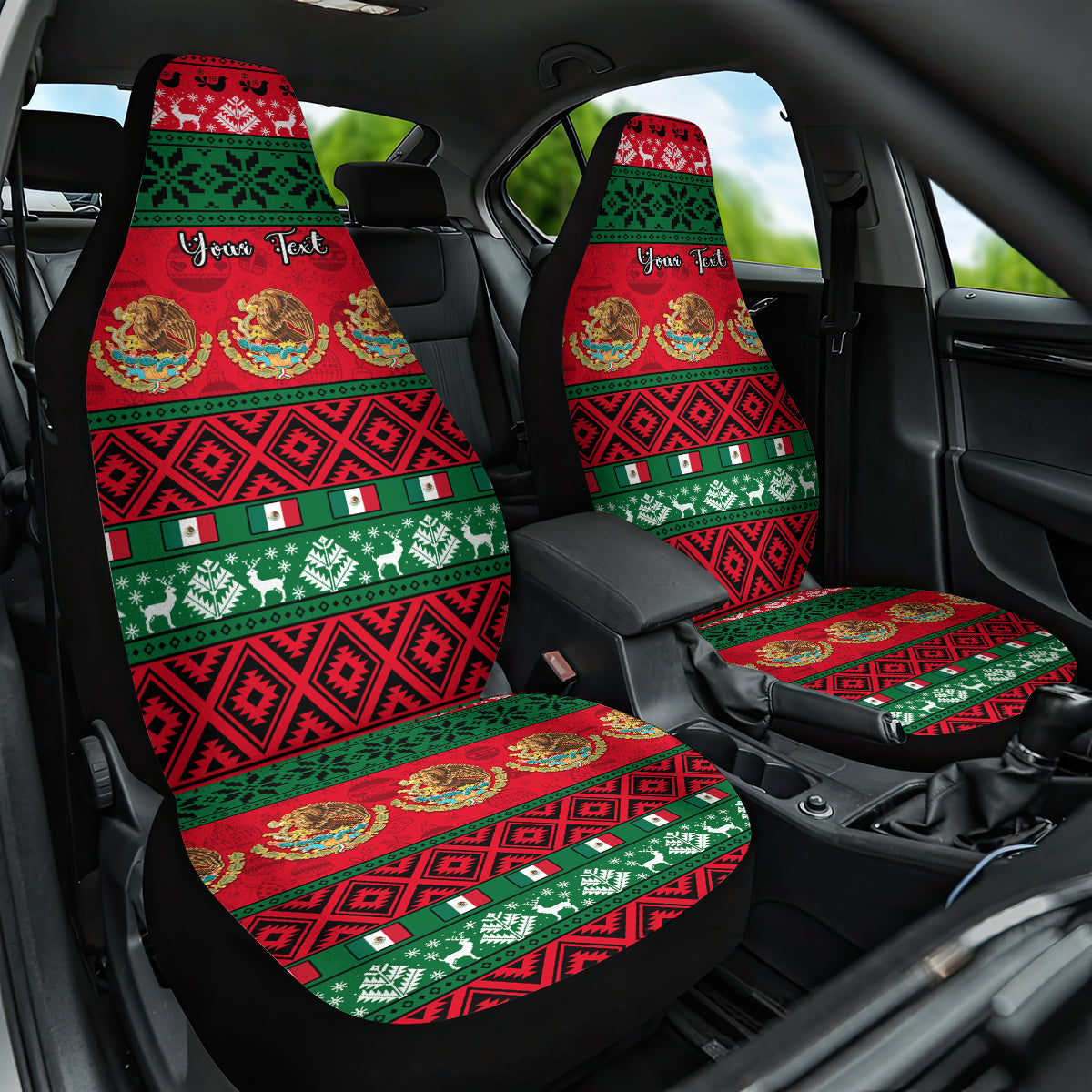 Personalised Mexico Christmas Car Seat Cover Feliz Navidad Mexican Pattern - Wonder Print Shop