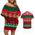 Personalised Mexico Christmas Couples Matching Off Shoulder Short Dress and Hawaiian Shirt Feliz Navidad Mexican Pattern - Wonder Print Shop
