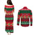 Personalised Mexico Christmas Couples Matching Puletasi Dress and Long Sleeve Button Shirt Feliz Navidad Mexican Pattern - Wonder Print Shop