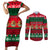 Personalised Mexico Christmas Couples Matching Short Sleeve Bodycon Dress and Long Sleeve Button Shirt Feliz Navidad Mexican Pattern - Wonder Print Shop