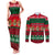 Personalised Mexico Christmas Couples Matching Tank Maxi Dress and Long Sleeve Button Shirt Feliz Navidad Mexican Pattern - Wonder Print Shop