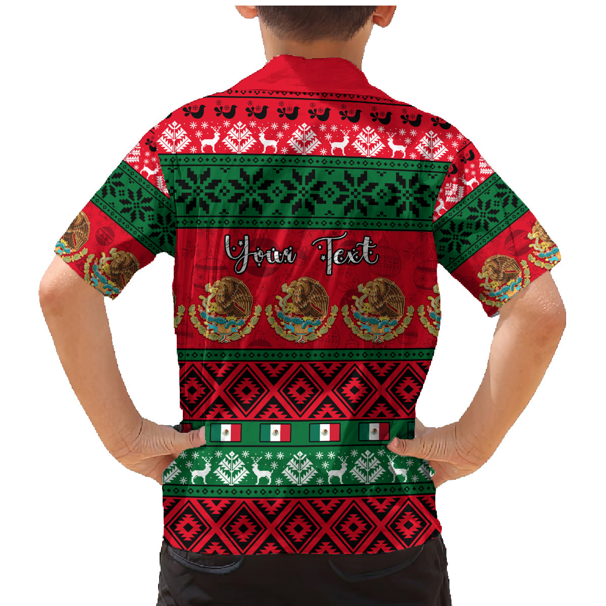 Personalised Mexico Christmas Family Matching Mermaid Dress and Hawaiian Shirt Feliz Navidad Mexican Pattern - Wonder Print Shop