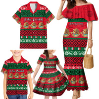 Personalised Mexico Christmas Family Matching Mermaid Dress and Hawaiian Shirt Feliz Navidad Mexican Pattern - Wonder Print Shop