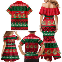 Personalised Mexico Christmas Family Matching Mermaid Dress and Hawaiian Shirt Feliz Navidad Mexican Pattern - Wonder Print Shop
