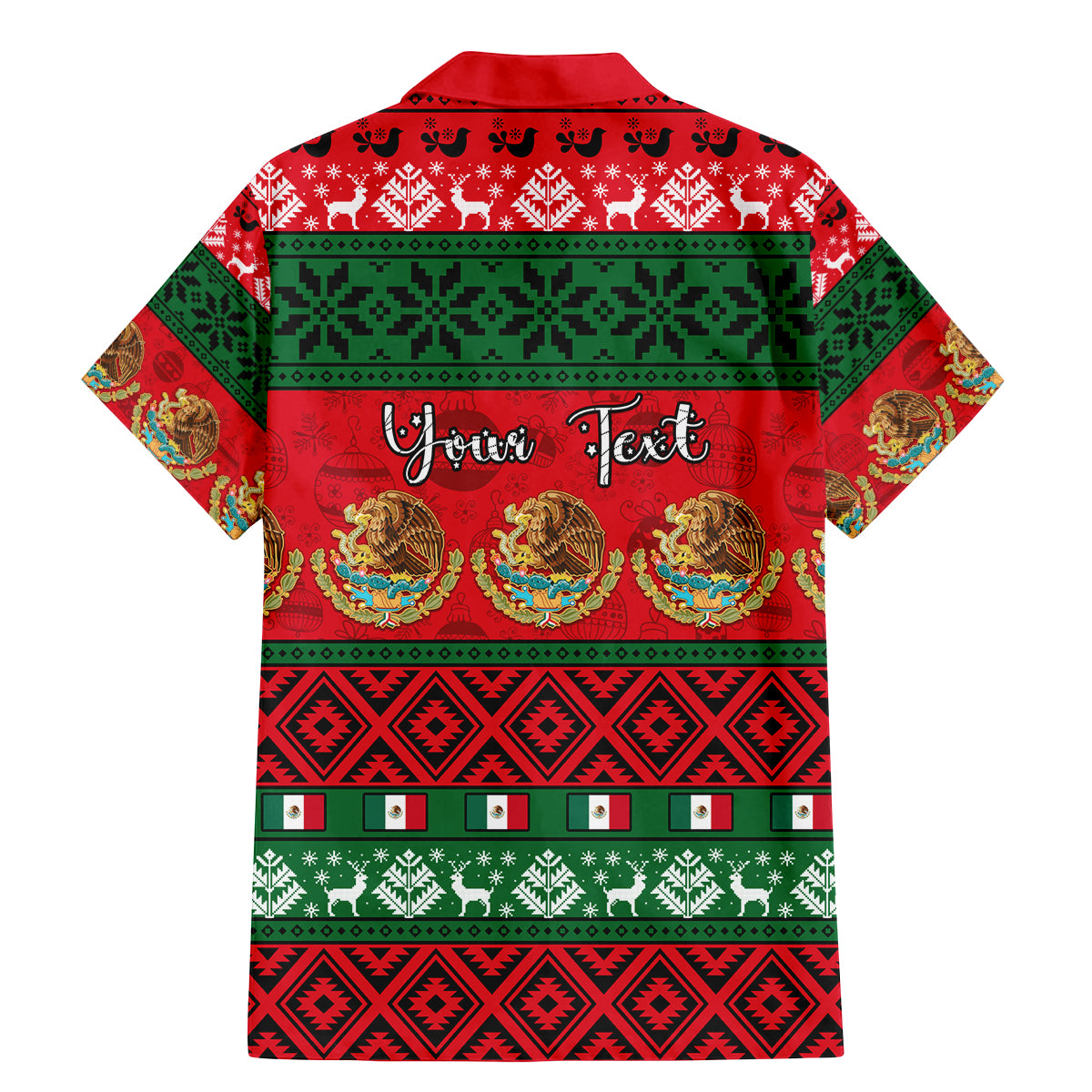 Personalised Mexico Christmas Family Matching Mermaid Dress and Hawaiian Shirt Feliz Navidad Mexican Pattern - Wonder Print Shop