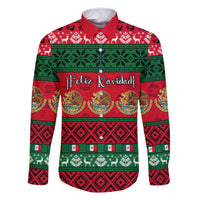 Personalised Mexico Christmas Family Matching Off Shoulder Long Sleeve Dress and Hawaiian Shirt Feliz Navidad Mexican Pattern - Wonder Print Shop