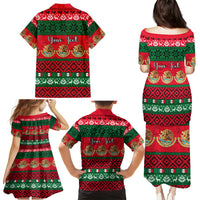 Personalised Mexico Christmas Family Matching Puletasi Dress and Hawaiian Shirt Feliz Navidad Mexican Pattern - Wonder Print Shop