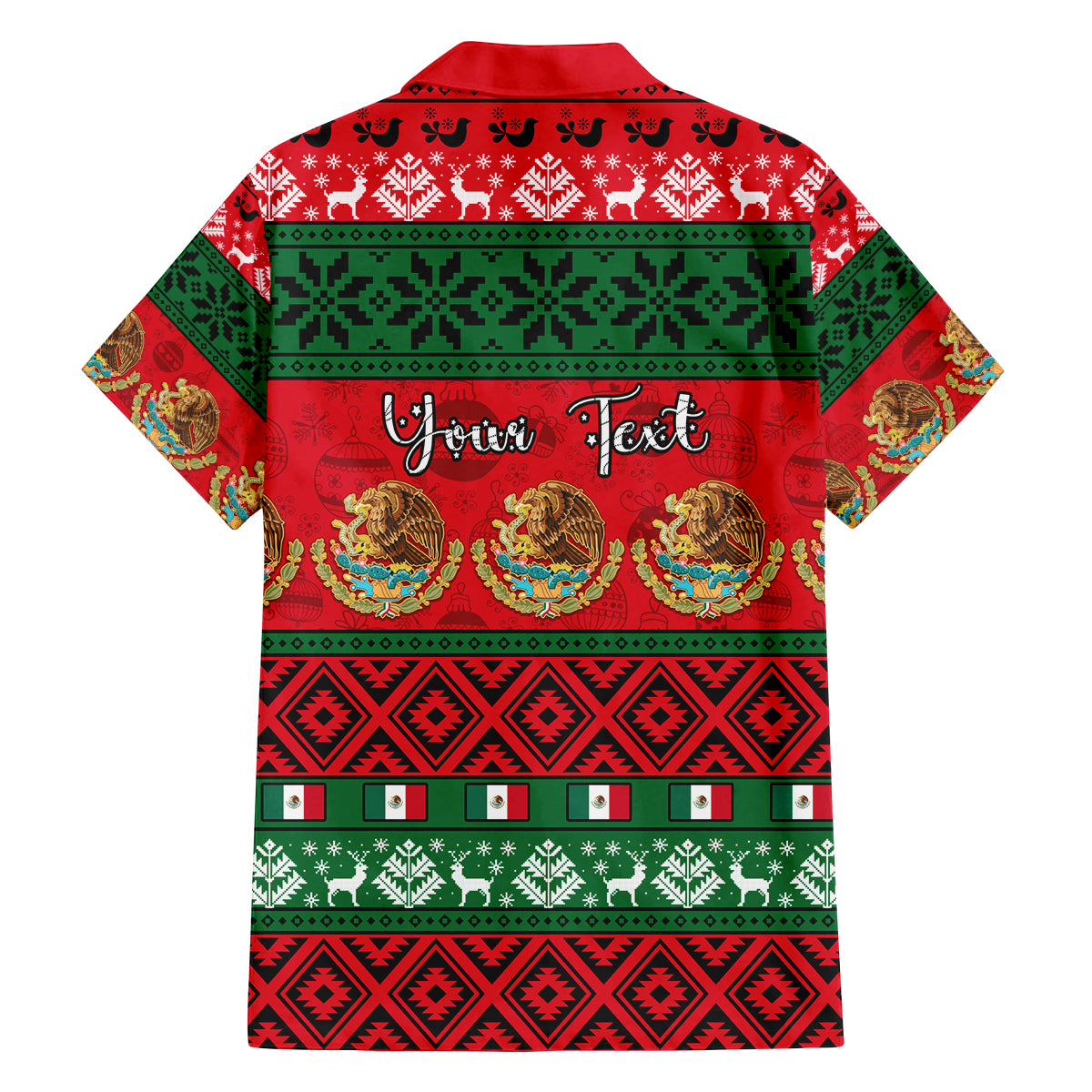 Personalised Mexico Christmas Family Matching Puletasi Dress and Hawaiian Shirt Feliz Navidad Mexican Pattern - Wonder Print Shop