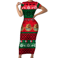 Personalised Mexico Christmas Family Matching Short Sleeve Bodycon Dress and Hawaiian Shirt Feliz Navidad Mexican Pattern - Wonder Print Shop