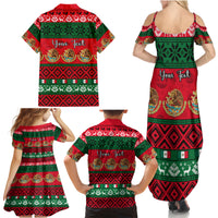Personalised Mexico Christmas Family Matching Summer Maxi Dress and Hawaiian Shirt Feliz Navidad Mexican Pattern - Wonder Print Shop