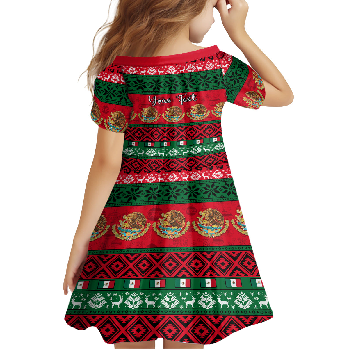 Personalised Mexico Christmas Family Matching Tank Maxi Dress and Hawaiian Shirt Feliz Navidad Mexican Pattern - Wonder Print Shop