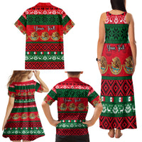 Personalised Mexico Christmas Family Matching Tank Maxi Dress and Hawaiian Shirt Feliz Navidad Mexican Pattern - Wonder Print Shop