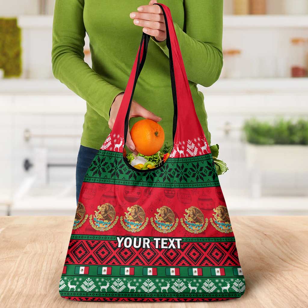 Personalised Mexico Christmas Grocery Bag Feliz Navidad Mexican Pattern