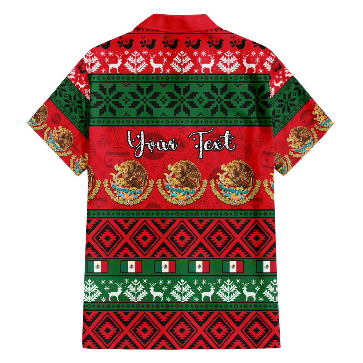 Personalised Mexico Christmas Hawaiian Shirt Feliz Navidad Mexican Pattern - Wonder Print Shop