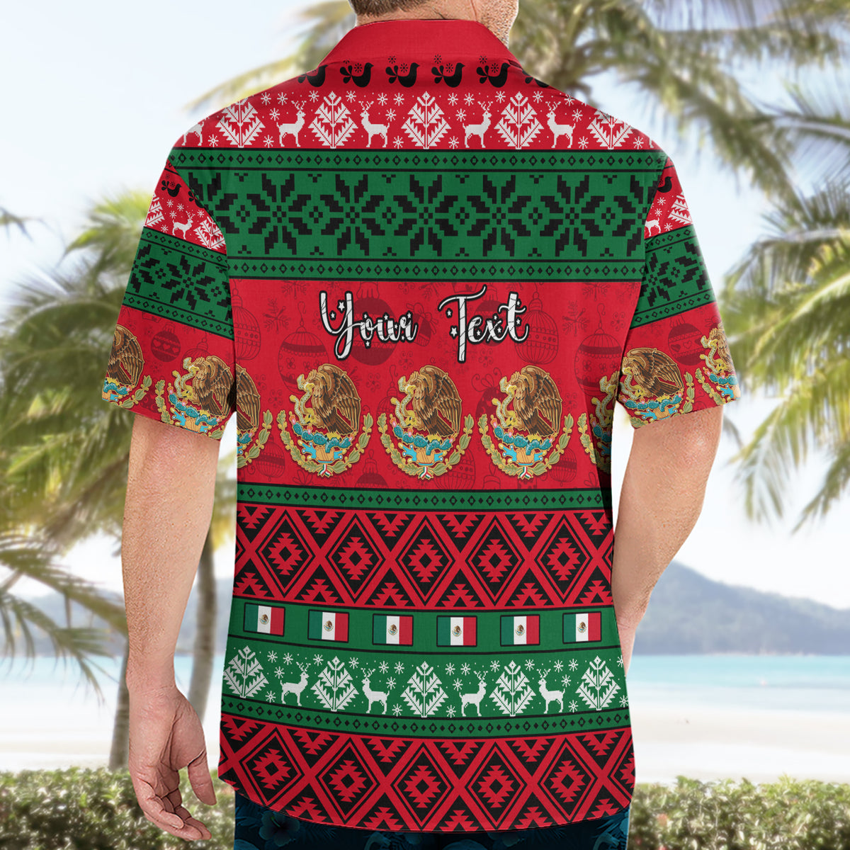 Personalised Mexico Christmas Hawaiian Shirt Feliz Navidad Mexican Pattern - Wonder Print Shop
