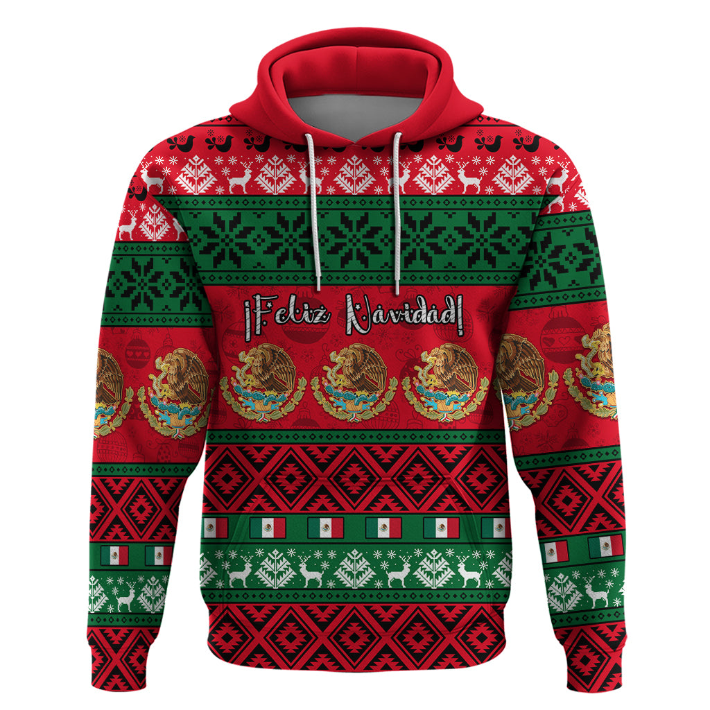 Personalised Mexico Christmas Hoodie Feliz Navidad Mexican Pattern - Wonder Print Shop