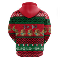 Personalised Mexico Christmas Hoodie Feliz Navidad Mexican Pattern - Wonder Print Shop