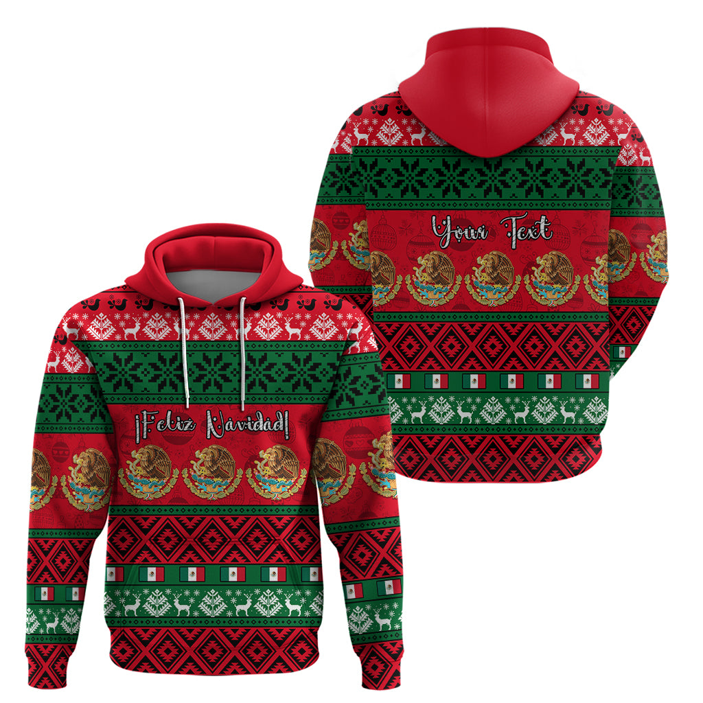 Personalised Mexico Christmas Hoodie Feliz Navidad Mexican Pattern - Wonder Print Shop