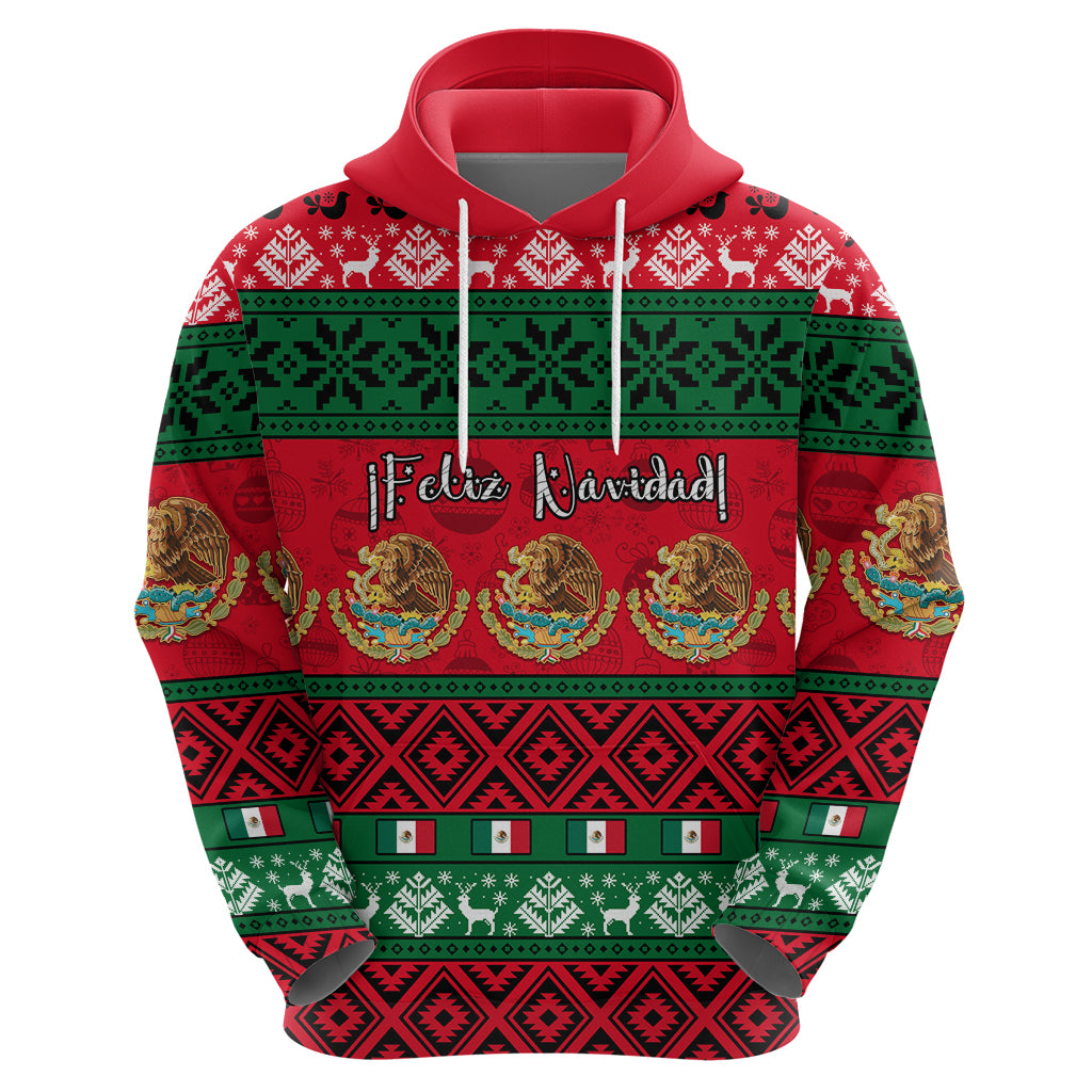 Personalised Mexico Christmas Hoodie Feliz Navidad Mexican Pattern - Wonder Print Shop