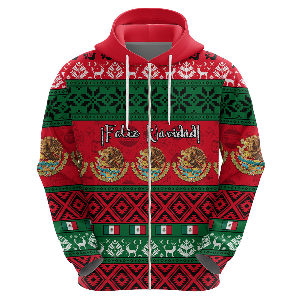 Personalised Mexico Christmas Hoodie Feliz Navidad Mexican Pattern - Wonder Print Shop