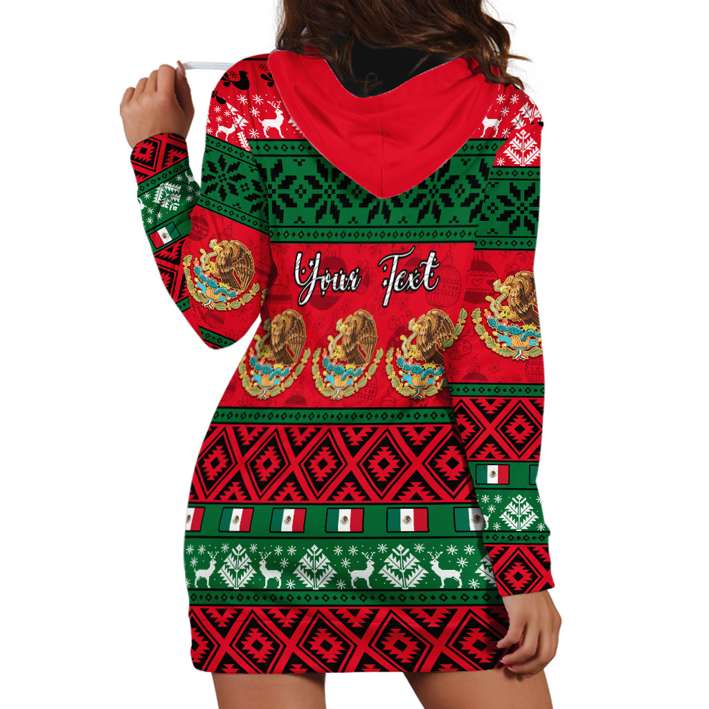 Personalised Mexico Christmas Hoodie Dress Feliz Navidad Mexican Pattern - Wonder Print Shop