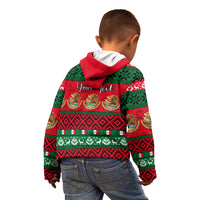 Personalised Mexico Christmas Kid Hoodie Feliz Navidad Mexican Pattern - Wonder Print Shop