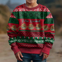 Personalised Mexico Christmas Kid Ugly Christmas Sweater Feliz Navidad Mexican Pattern - Wonder Print Shop