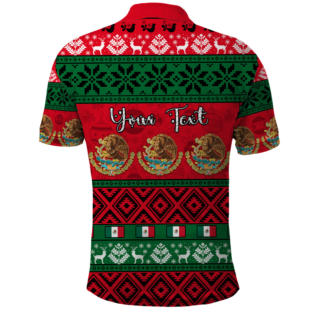 Personalised Mexico Christmas Polo Shirt Feliz Navidad Mexican Pattern - Wonder Print Shop