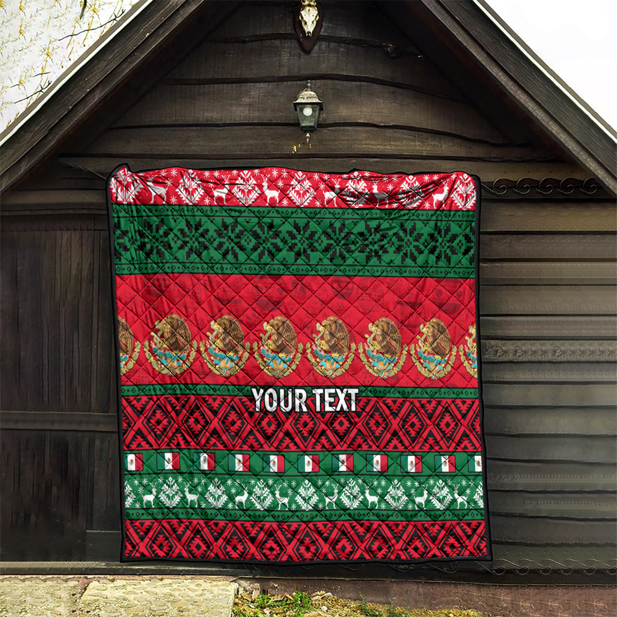 Personalised Mexico Christmas Quilt Feliz Navidad Mexican Pattern - Wonder Print Shop