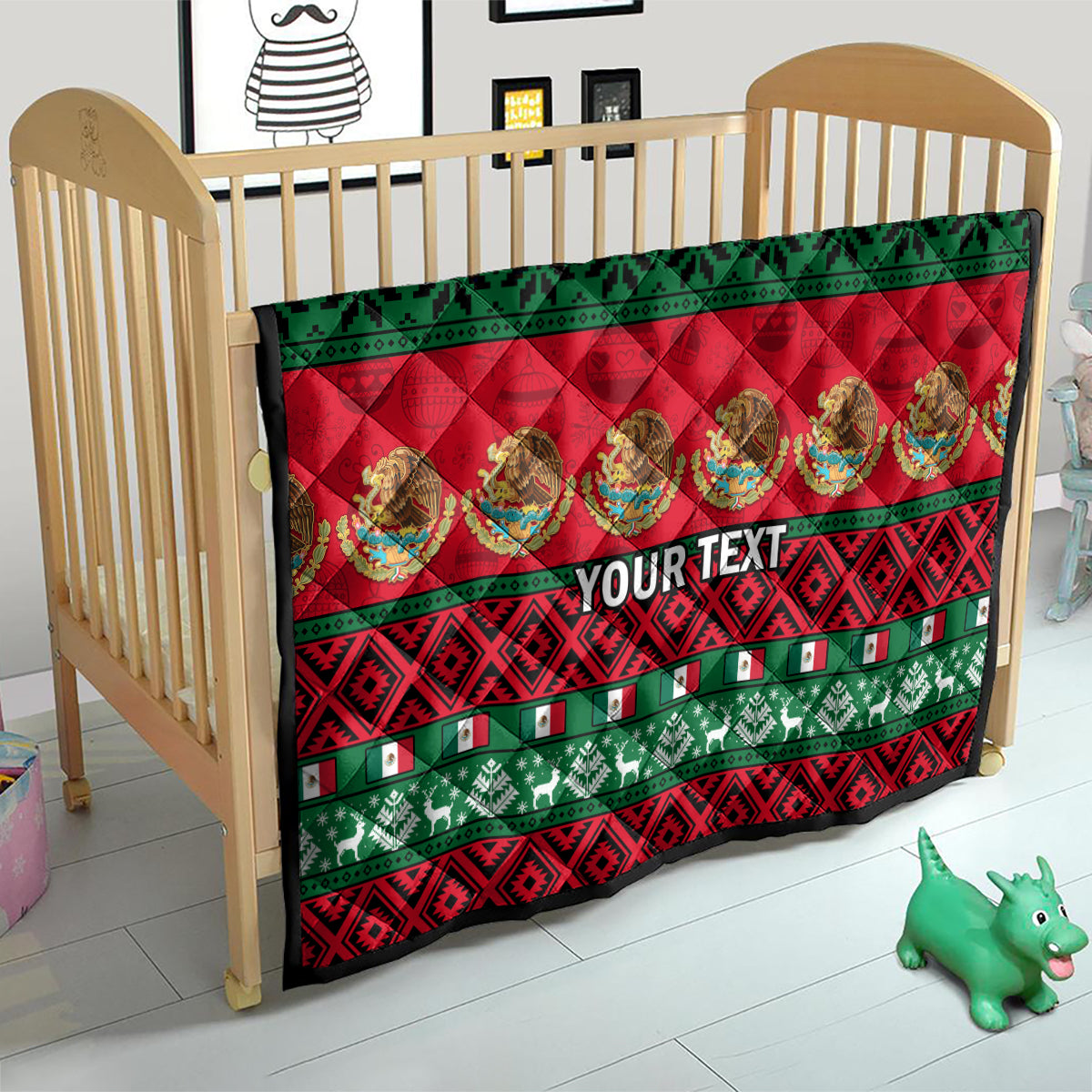 Personalised Mexico Christmas Quilt Feliz Navidad Mexican Pattern - Wonder Print Shop