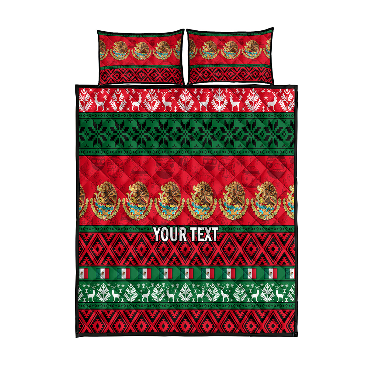 Personalised Mexico Christmas Quilt Bed Set Feliz Navidad Mexican Pattern - Wonder Print Shop