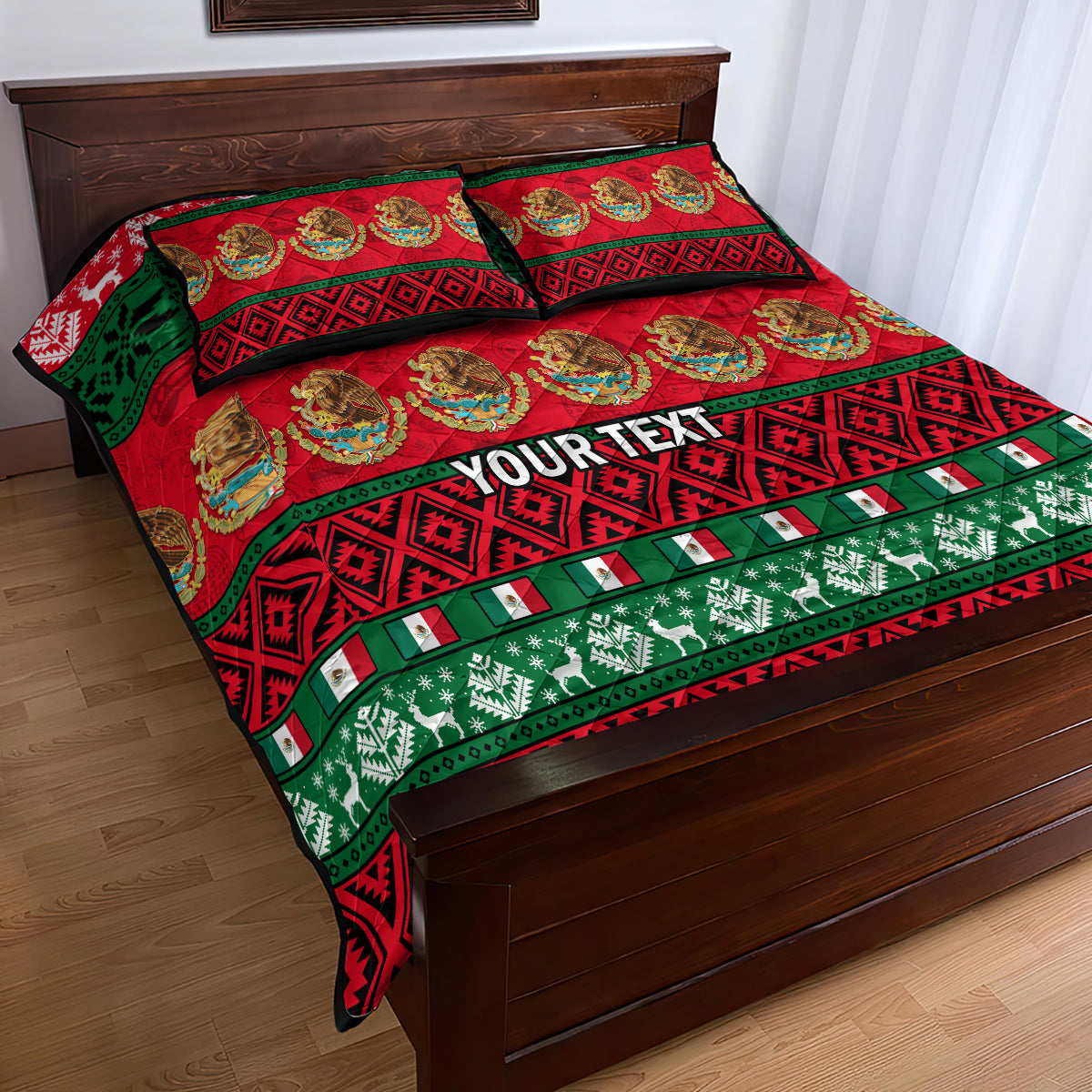 Personalised Mexico Christmas Quilt Bed Set Feliz Navidad Mexican Pattern - Wonder Print Shop