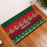 Personalised Mexico Christmas Rubber Doormat Feliz Navidad Mexican Pattern - Wonder Print Shop