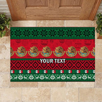 Personalised Mexico Christmas Rubber Doormat Feliz Navidad Mexican Pattern - Wonder Print Shop