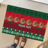 Personalised Mexico Christmas Rubber Doormat Feliz Navidad Mexican Pattern - Wonder Print Shop