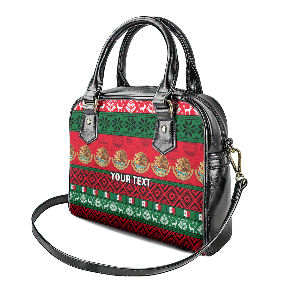 personalised-mexico-christmas-shoulder-handbag-feliz-navidad-mexican-pattern