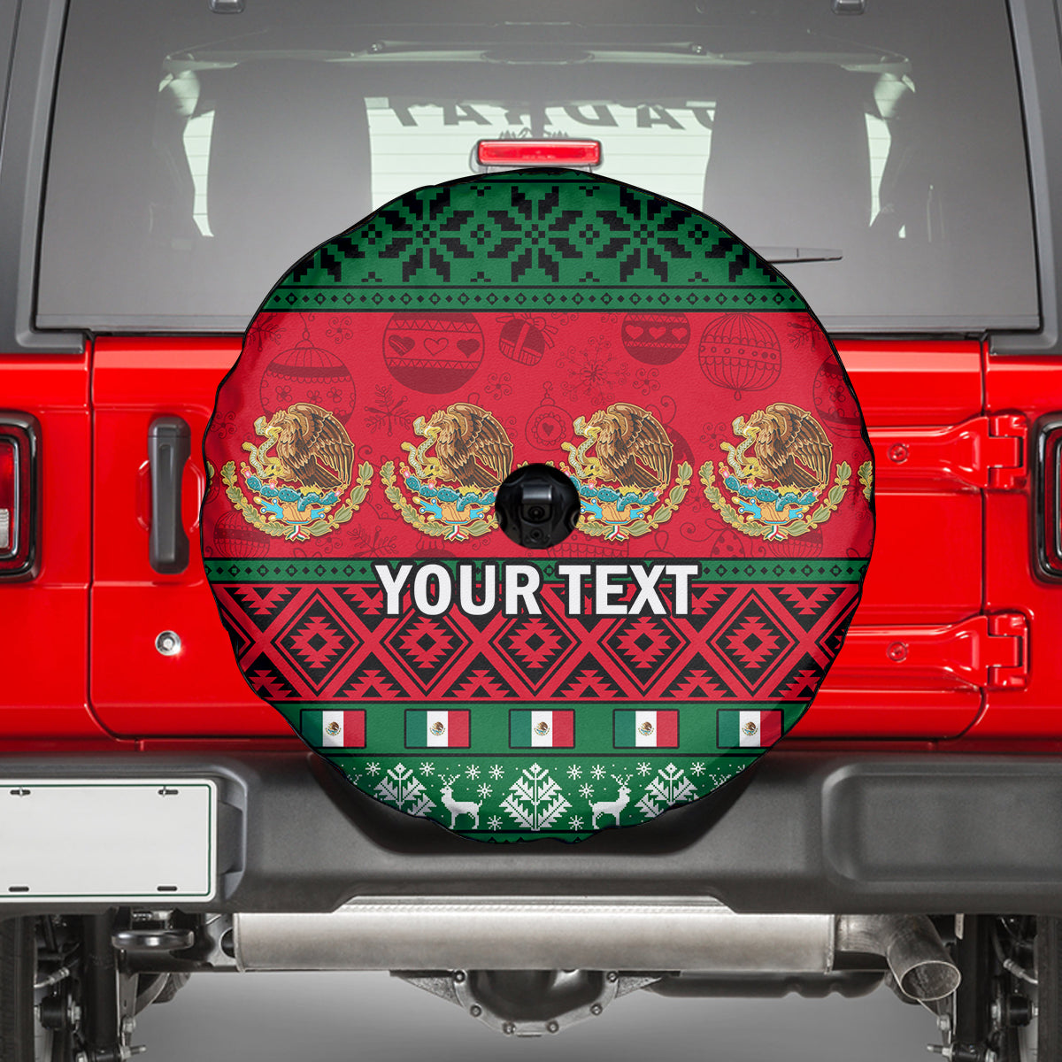 Personalised Mexico Christmas Spare Tire Cover Feliz Navidad Mexican Pattern - Wonder Print Shop