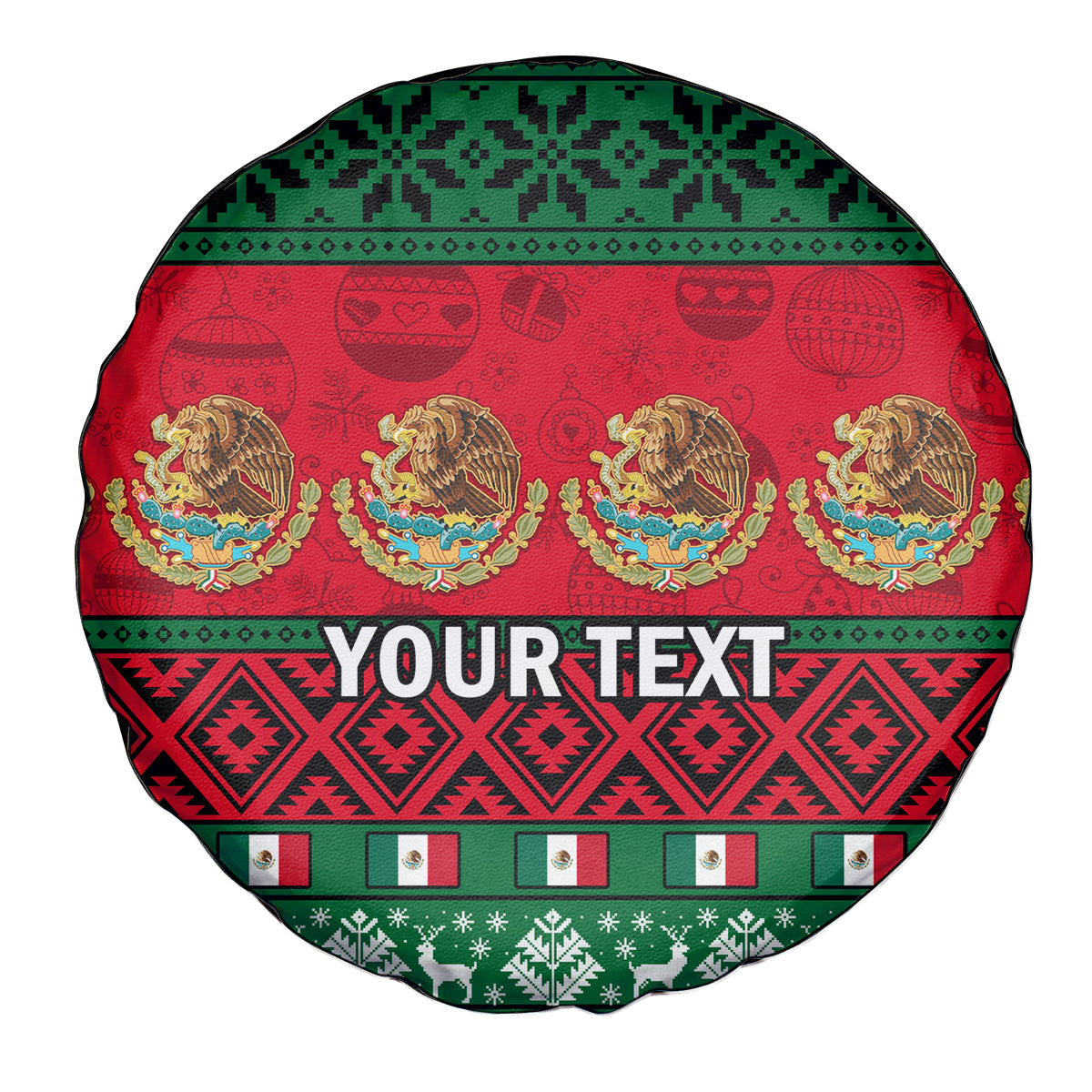 Personalised Mexico Christmas Spare Tire Cover Feliz Navidad Mexican Pattern - Wonder Print Shop